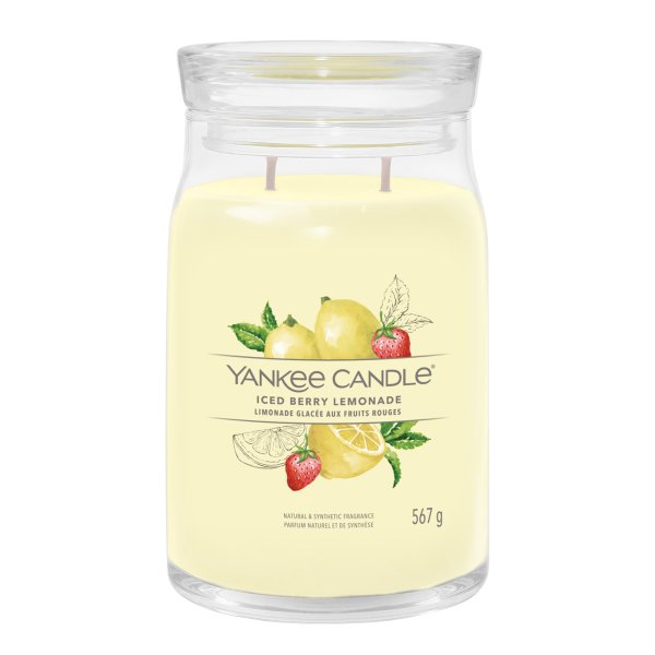 Yankee Candle Duftkerze im Glas (groß) ICED BERRY LEMONADE - Kerze mit Brenndauer bis zu 90 Stunden