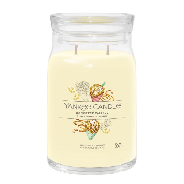 Yankee Candle Duftkerze im Glas (groß) BANOFFEE WAFFLE - Kerze mit Brenndauer bis zu 90 Stunden