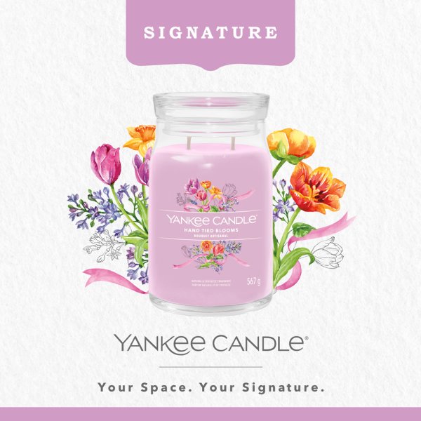 Yankee Candle Duftkerze im Glas (gro) HAND TIED BLOOMS - Kerze mit Brenndauer bis zu 90 Stunden