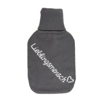 Wärmflasche Lieblingsmensch, 1,7 l mit Strickbezug -...