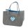 Filztasche Heimatliebe Bayern, grau mit Herz Stickerei 40x27 cm - Einkaufstasche, Heimat Handtasche, Geschenktasche Grau