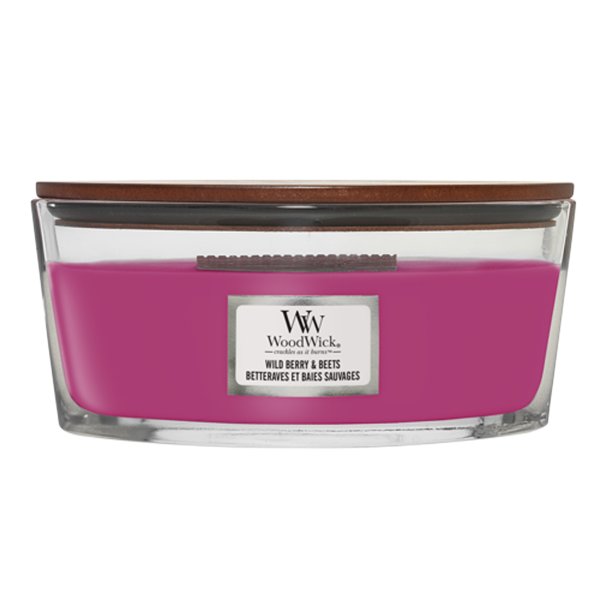 Woodwick Candle Ellipse Duftkerze im Glas WILD BERRY & BEETS - Kerze in Ellipsenform mit Holzdocht