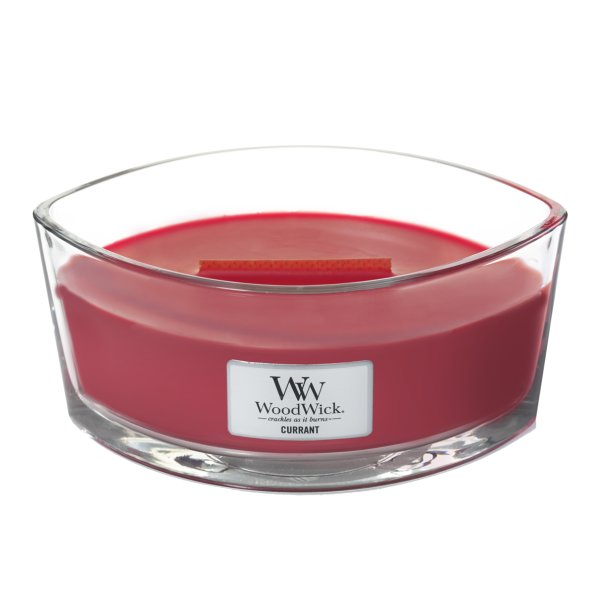 Woodwick Candle Ellipse Duftkerze im Glas CURRANT - Kerze in Ellipsenform mit Holzdocht