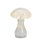Dekoleuchte Pilz Glas H:18 cm, Weiss gepunktet,  Pilz Lampe mit LED Lichterkette, Dekolampe, Tischleuchte, Pilzlampe