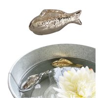 Teichdeko Fisch silber 11 cm aus Porzellan schwimmend...