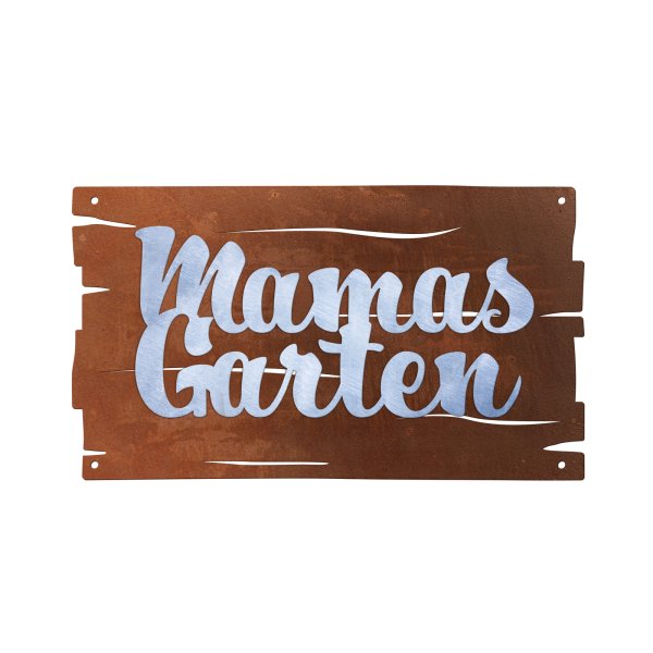 Schild Mamas Garten L:40 cm im Rost Design - Rostfigur, Gartendeko, Wandbild, Rostschild, Dekofigur Muttertag, Rost Deko