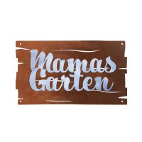 Schild Mamas Garten L:40 cm im Rost Design - Rostfigur,...