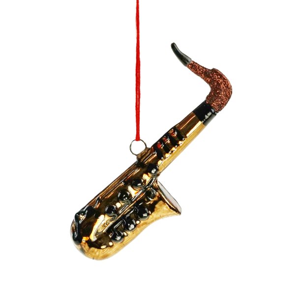 Baumschmuck Saxophon, gold  *B-WARE*- Baumkugel, Weihnachtsdeko, Christbaumkugel, Weihnachten