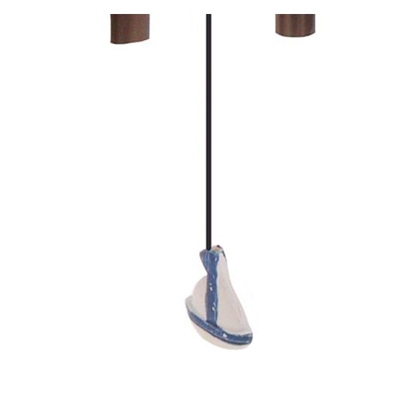 Windspiel Leuchtturm aus Holz und Metall H: 90cm - maritime Deko, Maritim im Shabby Look, Wind Spiel Meer, Klangspiel Kste