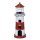 Windlicht Leuchtturm rot weiss H:39,5 cm aus Metall - Maritime Deko, Dekofigur Küste, Gartendeko, Metalldeko Meer, Teelichthalter