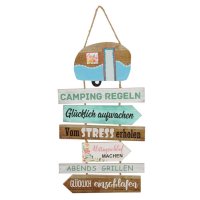 Holzschild Camping Regeln zum Hängen H: 62 cm -...