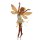 Rostfigur Tanzende Elfe in gold und hellblau H: 54,5 cm - Gartenstecker Fee im Rost Design, Dekofigur Garten, Gartendeko, Metalldeko