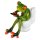 Dekofigur Frosch auf Toilette mit Handy 11x13 cm - Deko für Badezimmer, WC Frösche, lustige Dekoration Smartphone