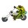 Biker Frosch auf weissem Chopper mit Sozia 21x12 cm - Dekofigur für Motorradfahrer, Deko Motorrad Frösche, lustige Dekoration