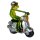 Frosch Mann auf silbernem Roller 15x16 cm - Dekofigur für Rollerfahrer, Deko Motorroller Frösche, lustige Dekoration Motorrad