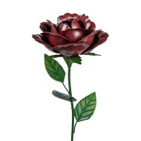 Gartenstecker Rote Rose H:70 cm aus Metall - Rosen...