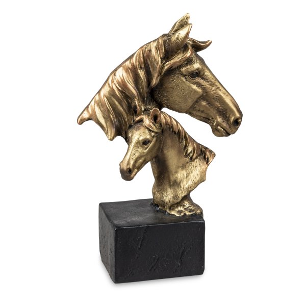 Dekofigur Büste Pferd Pferdekopf 16x11 cm, gold - Pferde Deko, Pokal, Trophäe, Skulptur