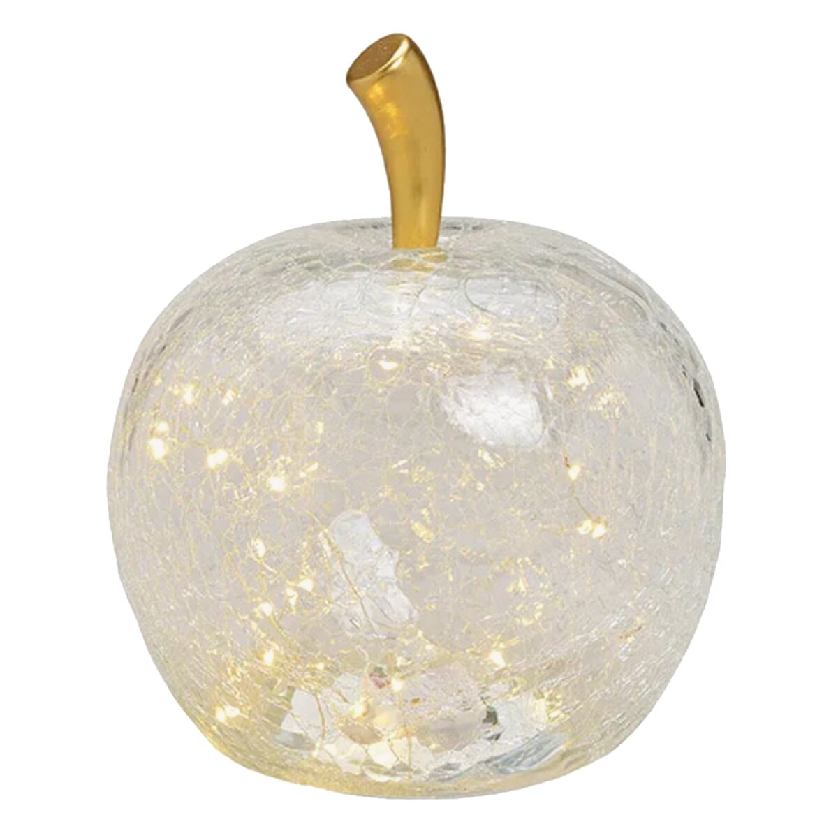 Dekoleuchte Apfel Leuchte (L) Glas, Transparent, Apfel Lampe mit LED ...