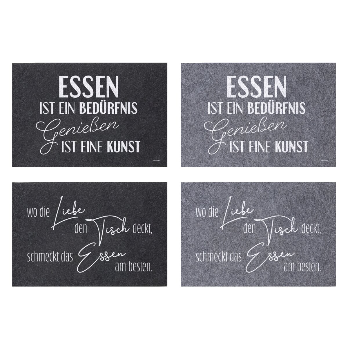 Tischset mit Spruch aus Filz (4er Set) Platzmatte Sprüche, Platzset
