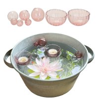 Glas Schwimmschale mit Schwimmkugel rosa, 8-teilig -...