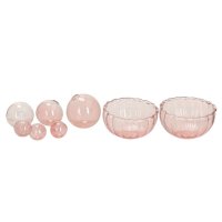 Glas Schwimmschale mit Schwimmkugel rosa, 8-teilig -...