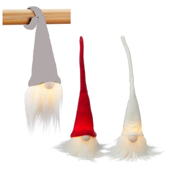 3er Set LED Wichtel bunt H:26 cm - tolles Wichtelgeschenk, Adventsdeko, Weihnachtsdeko