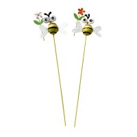 Blumenstecker Biene mit Blume 3D aus Metall (2er Set) -...