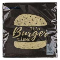 Servietten Burger Time 20er Pack (33x33 cm) -...