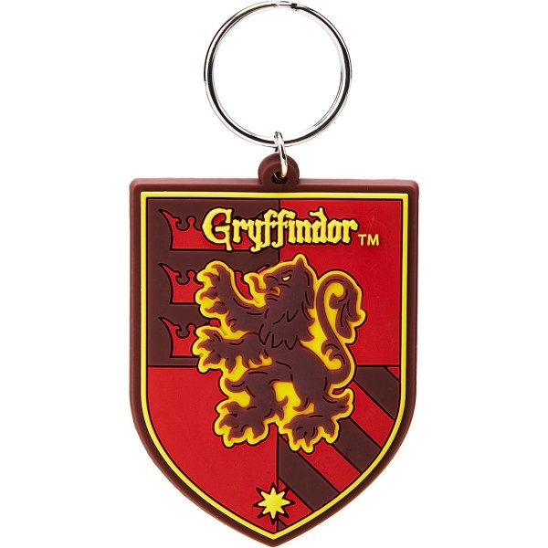 Schlüsselanhänger Harry Potter Gryffindor Wappen aus Gummi -  Taschenanhänger, Anhänger, Schlüssel