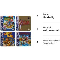 Untersetzer Gameboy Classic Coaster Collection Nintendo (4er Set) aus Kork - Glasuntersetzer, Bierdeckel, Untersetzer für Trinkglas