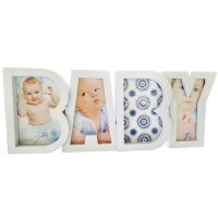 Bilderrahmen Schriftzug Baby für 4 Fotos  44x17 cm -...