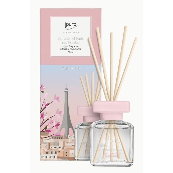 Raumduft ipuro SWEET PARIS 50 ml - Duftstäbchen, Keramik Verdunster, Diffuser, Raum Duft