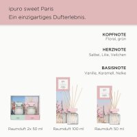 Raumduft ipuro SWEET PARIS 50 ml - Duftstäbchen, Keramik Verdunster, Diffuser, Raum Duft