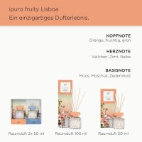 Raumduft ipuro FRUITY LISBOA 50 ml - Duftstäbchen, Keramik Verdunster, Diffuser, Raum Duft