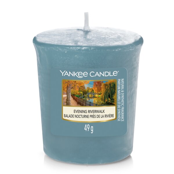 Yankee Candle Votivkerze EVENING RIVERWALK - Kerze mit Brenndauer bis zu 15 Stunden