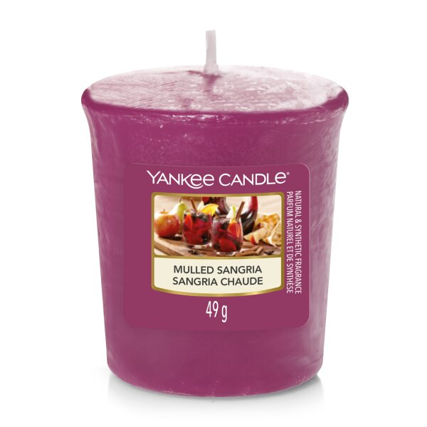 Yankee Candle Votivkerze MULLED SANGRIA - Kerze mit Brenndauer bis zu 15 Stunden