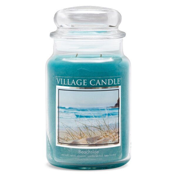 Village Candle Duftkerze im Glas (groß) Beachside - Tradition Edition Maritim- Kerze mit 2-Docht Technologie