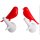 Wandhaken Kleiderhaken Vogel Spatz, rot weiss (2er Set) - Garderobenhaken, Deko Haken, Handtuchhalter, Garderobe Haken