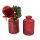 2er Set Glasflaschen "Jazz" rot - kleine Vase, Blumenvase, Tischdekoration, Glasvasen, Landhaus