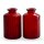 2er Set Glasflaschen "Jazz" rot - kleine Vase, Blumenvase, Tischdekoration, Glasvasen, Landhaus