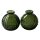 Glasvase "Jive", Vase dunkelgrün, H: 8,5 cm (2er Set) - kleine Vasen, Blumenvase, Tischdekoration, Deko Hochzeit