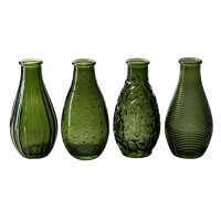 4er Set Glasflaschen "Decor", grün - Vase,...