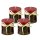 Stumpenkerze, handgemacht bordeaux rot (4er Set) 7,2 x 6,8 cm - Kerze für Adventskranz, Kerzen