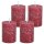 Stumpenkerze, durchgefärbt Bordeaux Rot (4er Set) 9 x 6,8 cm - Kerze für Adventskranz, Kerzen