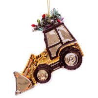 Baumschmuck Goldener Traktor mit Schaufel und...