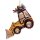 Baumschmuck Goldener Traktor mit Schaufel und Weihnachtsbaum - Baumkugel für Landwirte, Weihnachtsdeko, Christbaumkugel, Weihnachtsmann, Weihnachten