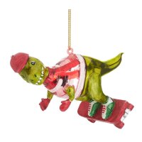 Baumschmuck Dinosaurier auf Skateboard - Baumkugel Dino,...