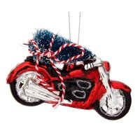 Baumschmuck Motorrad mit Weihnachtsbaum - Baumkugel...