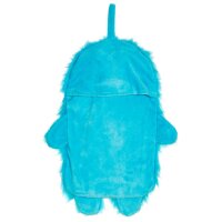 Wärmflasche Blaues Monster mit Fellbezug, 1 L - Bettflasche, Wärmekissen