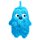 Wärmflasche Blaues Monster mit Fellbezug, 1 L - Bettflasche, Wärmekissen
